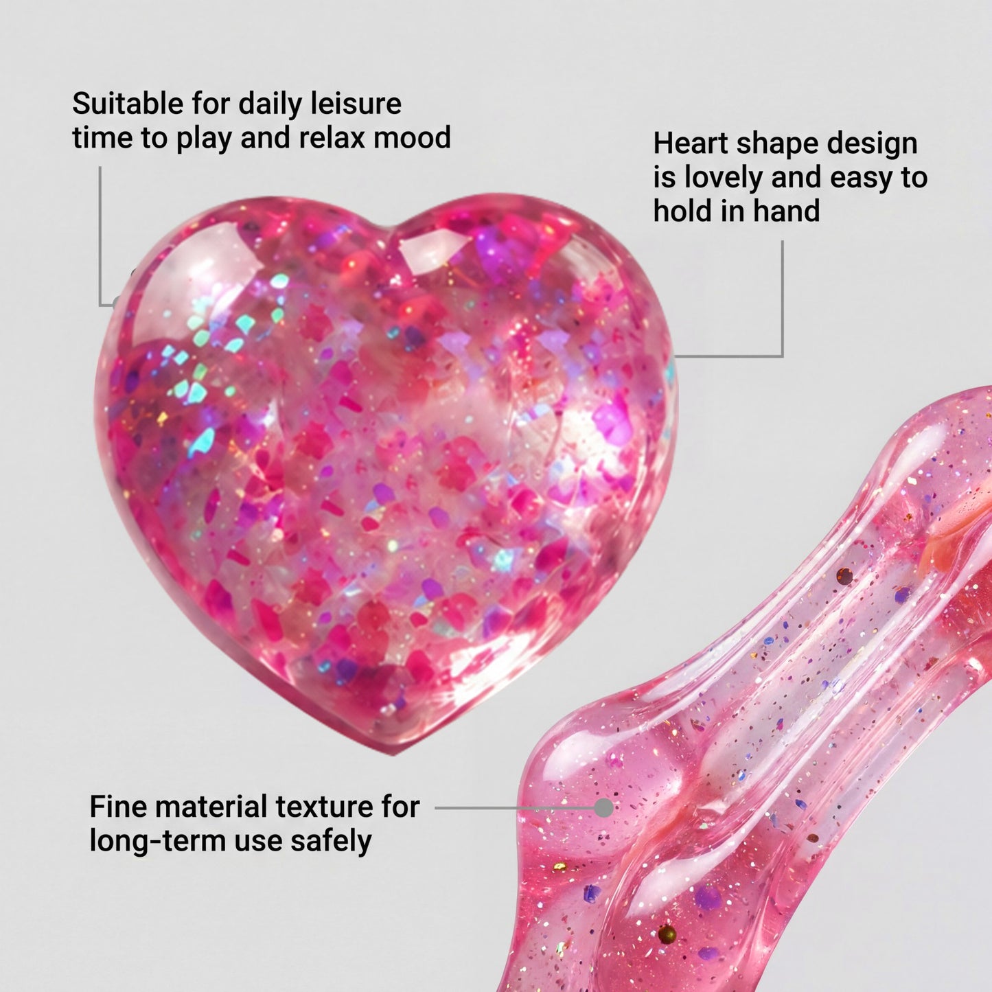 Heart Shaped Squishy Toy Soft Touch Quick Rebound Portable