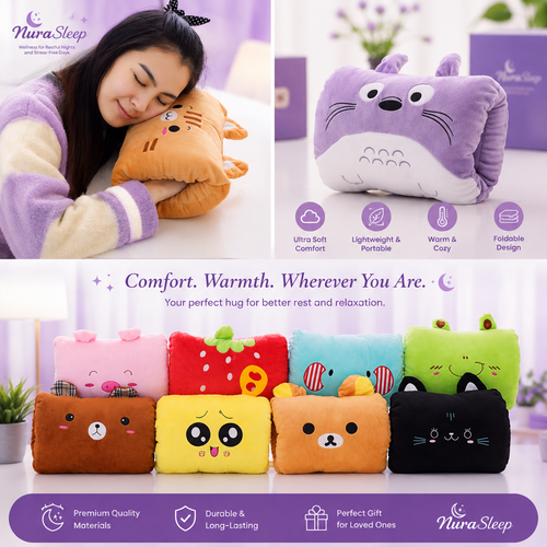 Animal Plush Hand Warmer Pillow